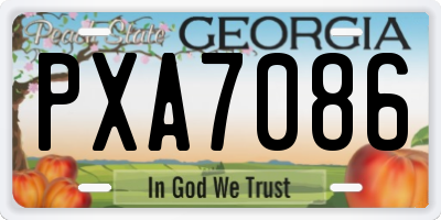 GA license plate PXA7086