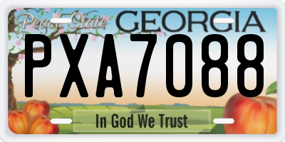 GA license plate PXA7088