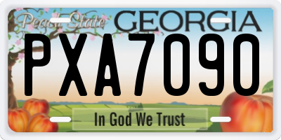 GA license plate PXA7090