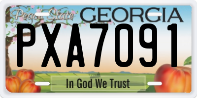 GA license plate PXA7091