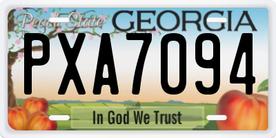 GA license plate PXA7094