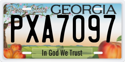GA license plate PXA7097