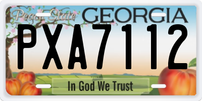 GA license plate PXA7112