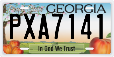 GA license plate PXA7141