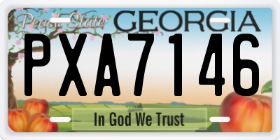GA license plate PXA7146