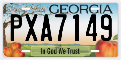 GA license plate PXA7149