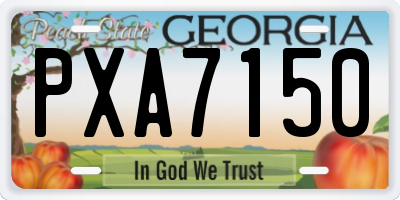 GA license plate PXA7150