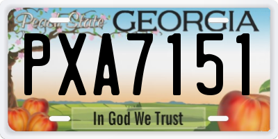 GA license plate PXA7151