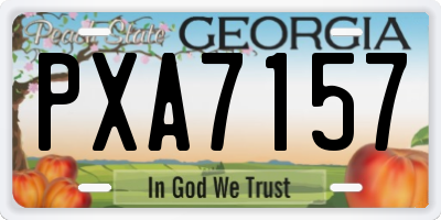 GA license plate PXA7157