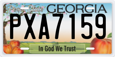 GA license plate PXA7159