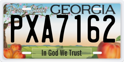 GA license plate PXA7162