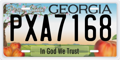 GA license plate PXA7168
