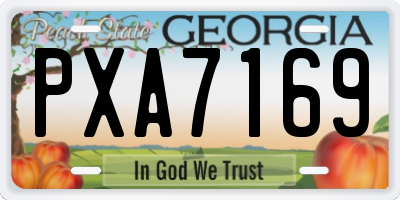 GA license plate PXA7169