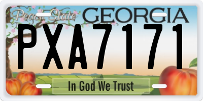 GA license plate PXA7171