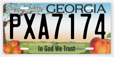 GA license plate PXA7174