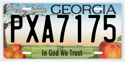 GA license plate PXA7175