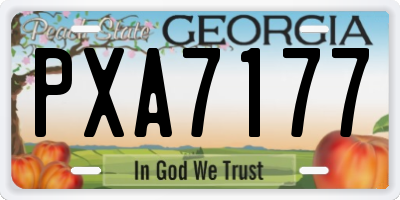 GA license plate PXA7177