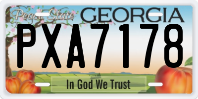 GA license plate PXA7178