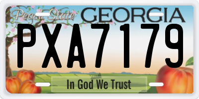 GA license plate PXA7179