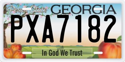 GA license plate PXA7182