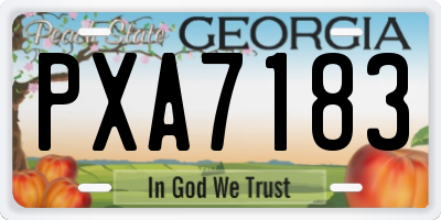 GA license plate PXA7183