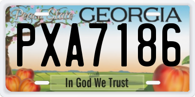GA license plate PXA7186