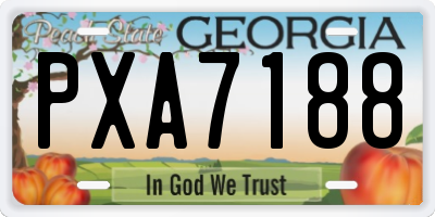 GA license plate PXA7188