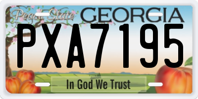 GA license plate PXA7195