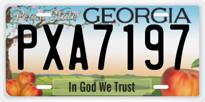 GA license plate PXA7197
