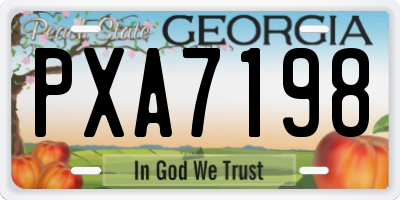 GA license plate PXA7198