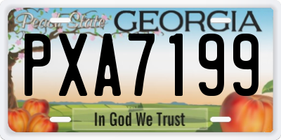 GA license plate PXA7199