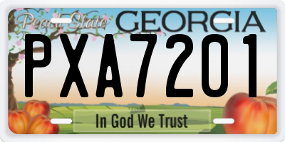 GA license plate PXA7201