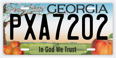 GA license plate PXA7202