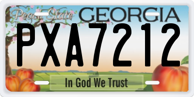 GA license plate PXA7212