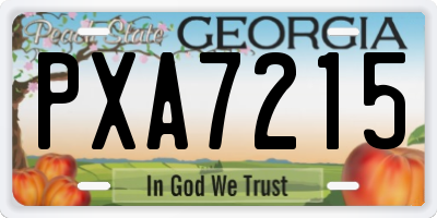 GA license plate PXA7215