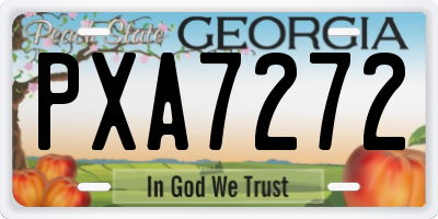 GA license plate PXA7272