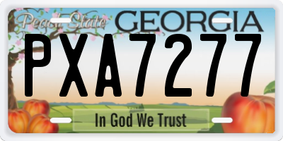 GA license plate PXA7277
