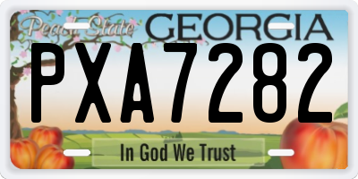 GA license plate PXA7282