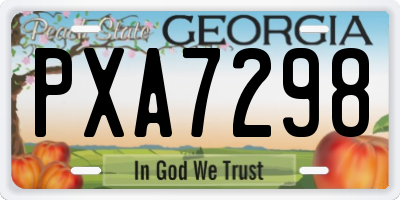 GA license plate PXA7298