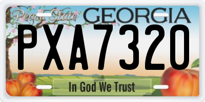 GA license plate PXA7320