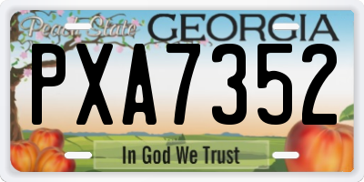 GA license plate PXA7352