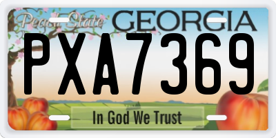 GA license plate PXA7369