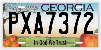 GA license plate PXA7372