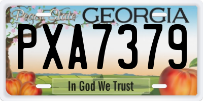 GA license plate PXA7379
