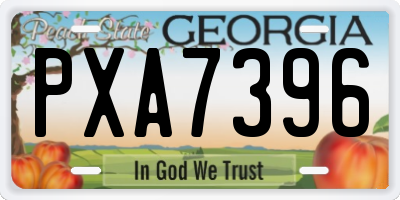 GA license plate PXA7396