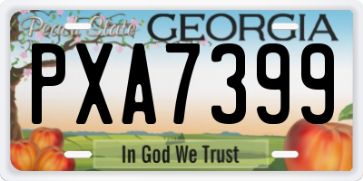 GA license plate PXA7399