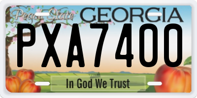 GA license plate PXA7400