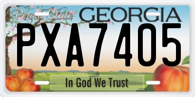 GA license plate PXA7405