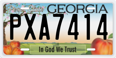 GA license plate PXA7414