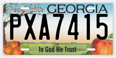 GA license plate PXA7415
